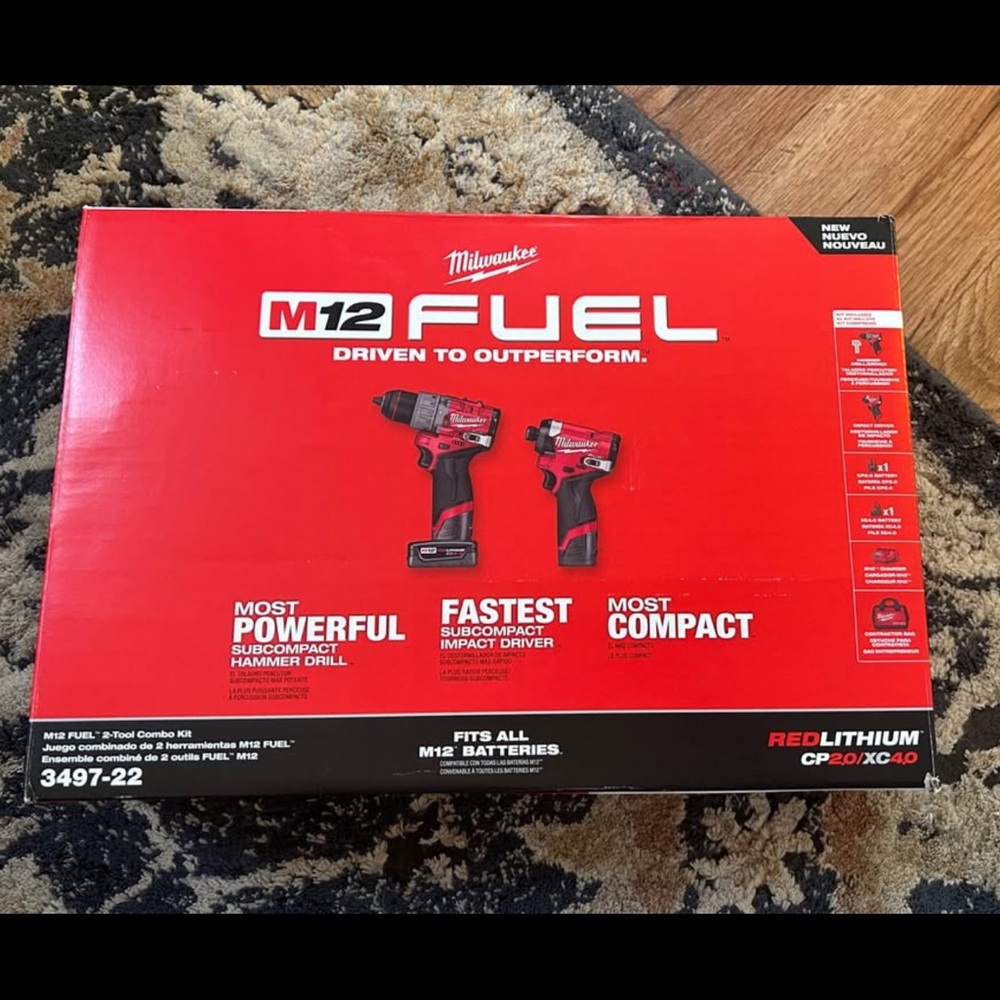Milwaukee M12 FUEL Red Cordless 2-Tool Combo Kit